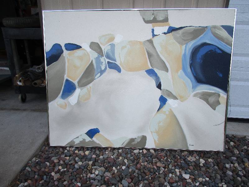 Contemporary art canvas framed. Sig...
