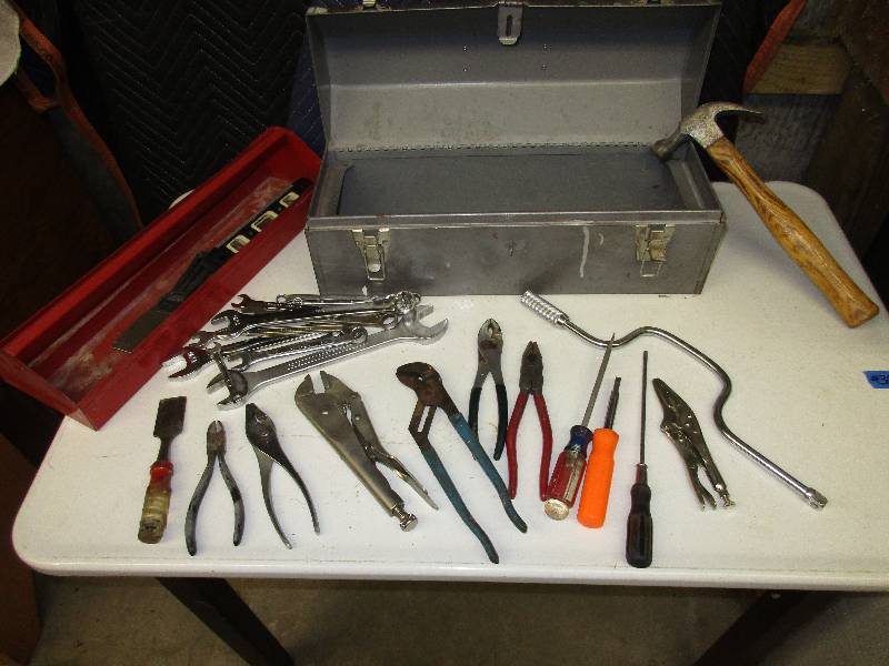 Craftsman tool box with tools. ...