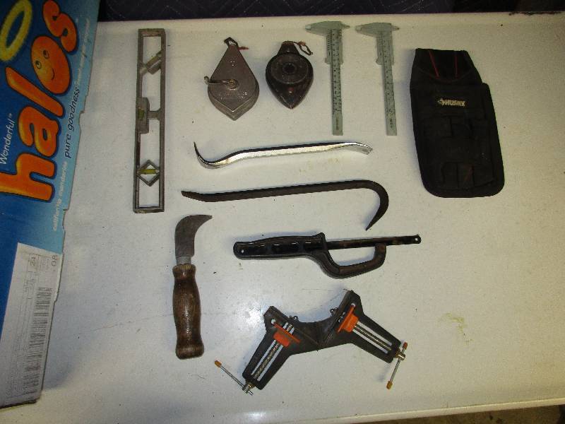 Misc tools. Chalk line. Pry bars. S...