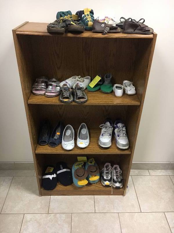 lot 55 image: Shelving w Kids Footwear