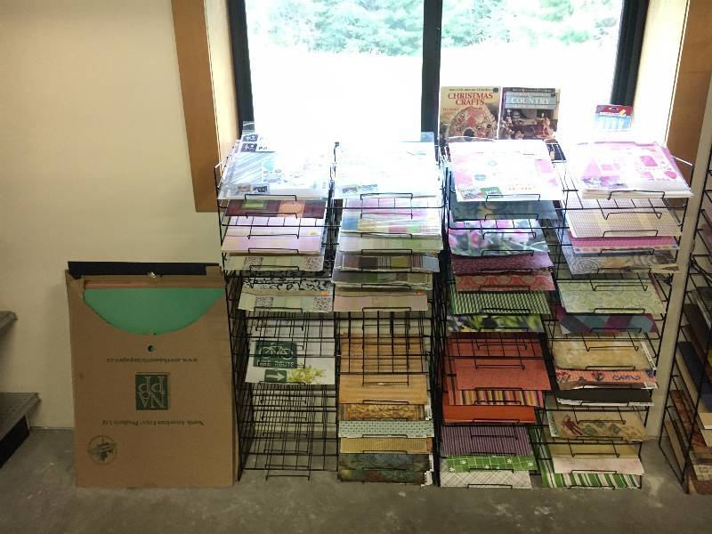 lot 142 image: Scapbook Paper and Shelving