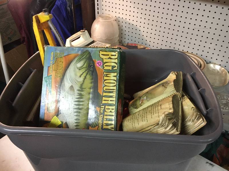 lot 318 image: Lot of Big Mouth Bass, Home Dcor, Sprinklers, Etc.