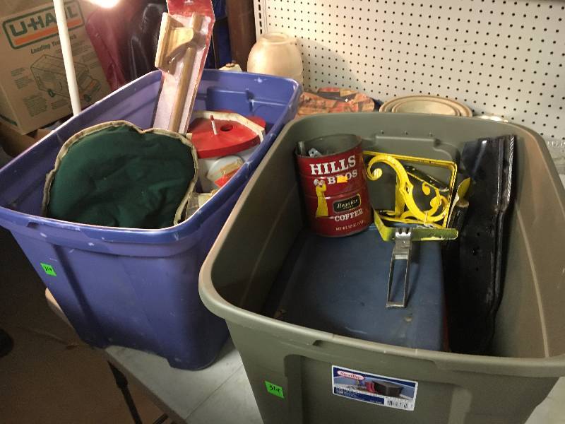 lot 319 image: 2 Totes of Misc Tools & Hardware