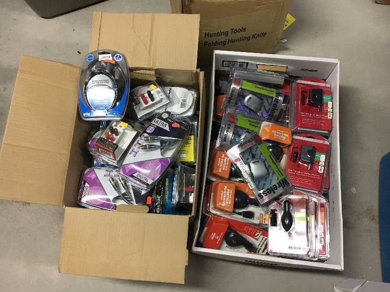 lot 380 image: Large Lot of Electronics, AV Cables, Car Chargers, Etc.