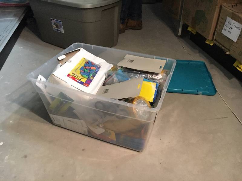 lot 213 image: Tote of Office Supplies