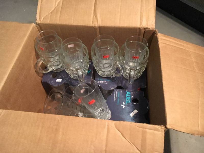 lot 222 image: Tote of Mugs and Cups