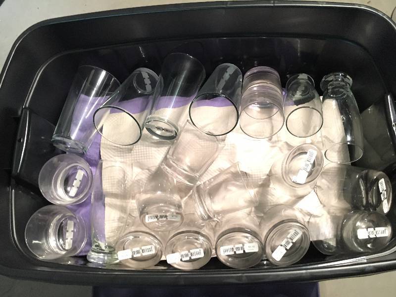 lot 227 image: Tote of Beer Mugs and Lowball Glasses