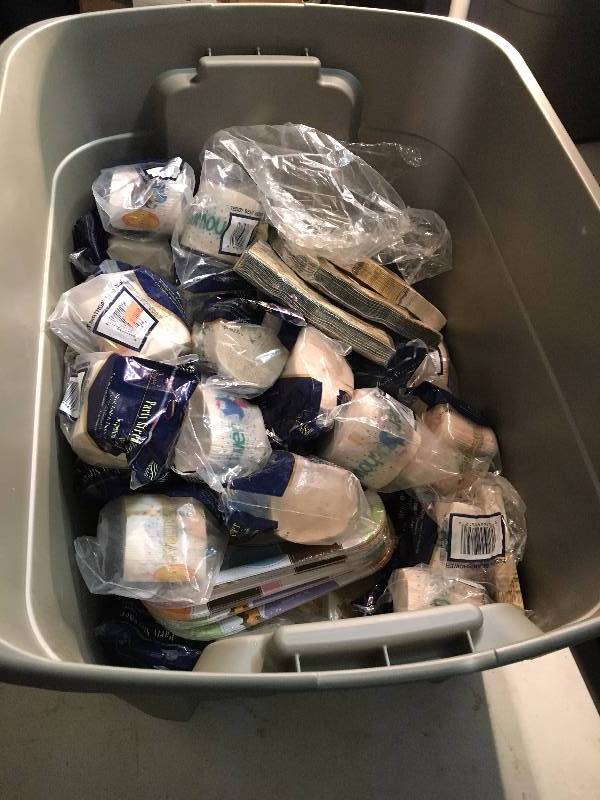 lot 254 image: Tote of Baby Shower Supplies