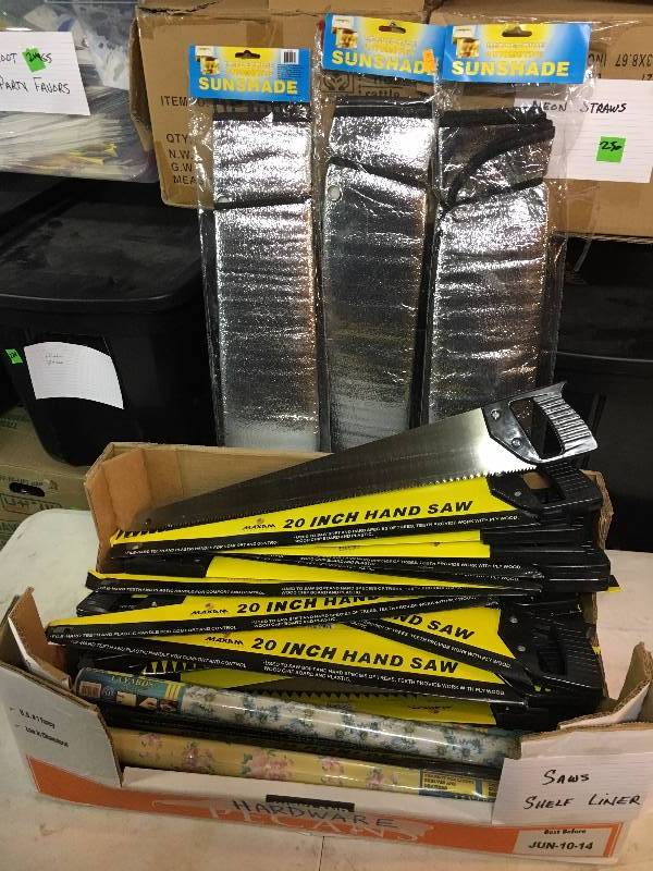 lot 284 image: Box of Hand Saws, Sunshades