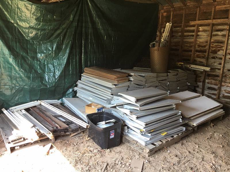 HUGE LOT of Gondola Shelving,Uprights,Parts, Misc