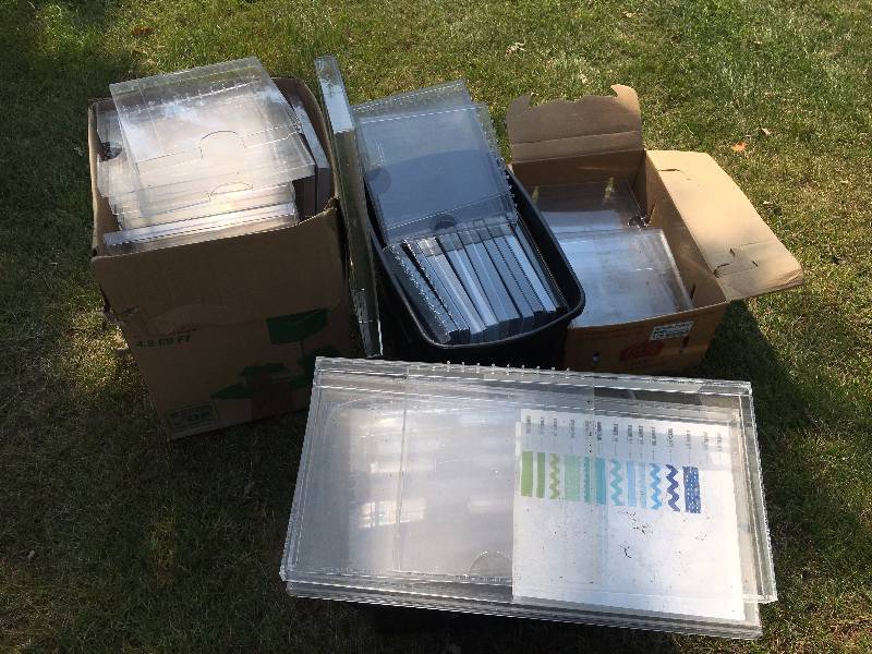 Lot of Clear Plastic Shelving and Holders