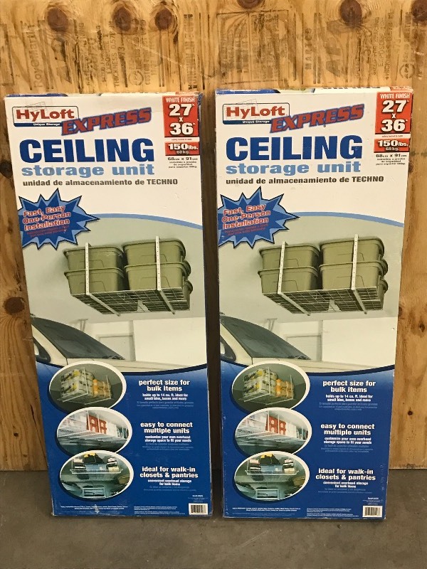 lot 22 image: (2) HyLoft Ceiling Storage Units