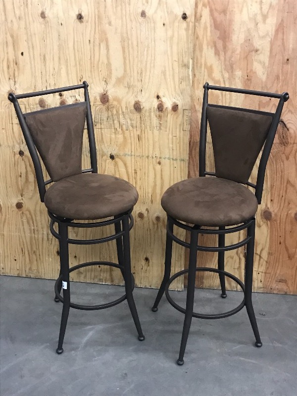 lot 23 image: (2) Steel-Framed Bar Stools