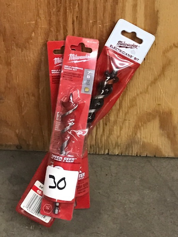 lot 30 image: (3) New Milwaukee Bits