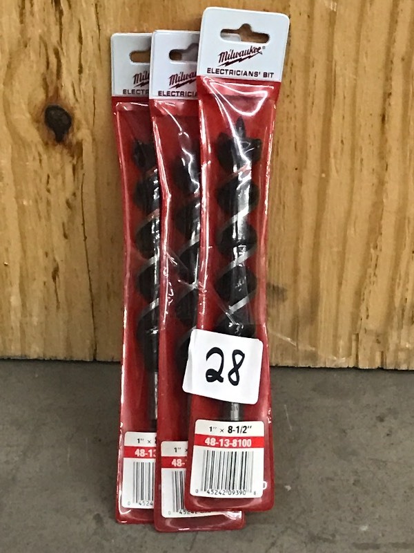 lot 28 image: (3) New Milwaukee Bits