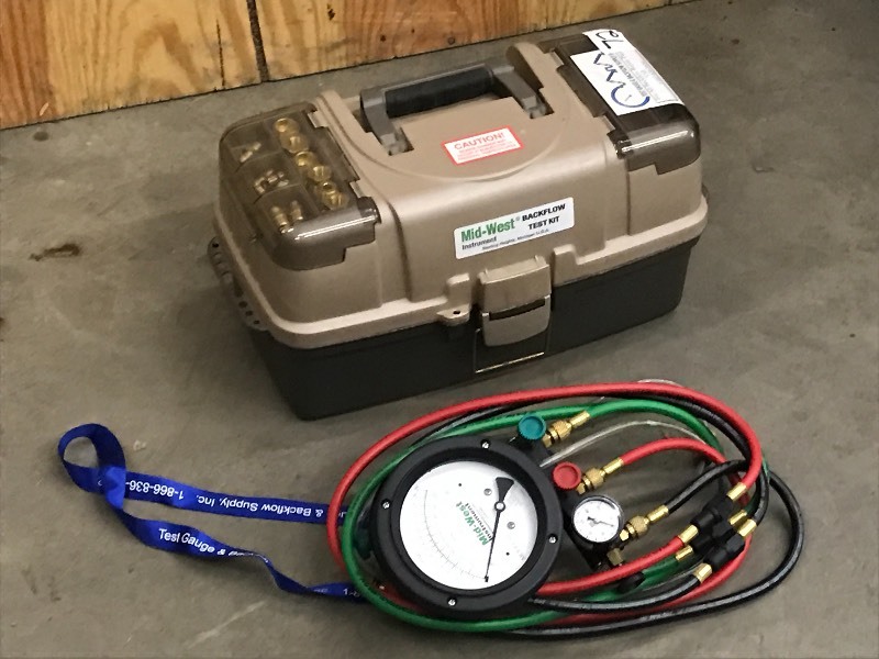 lot 72 image: Test Gauge & Backflow Supply Kit