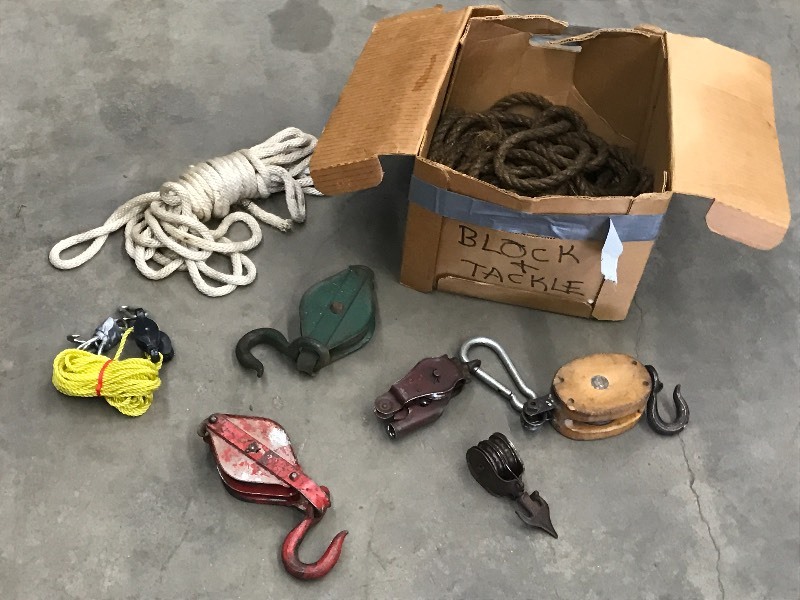 lot 108 image: Box Of Rope, Black & Tackle, Etc