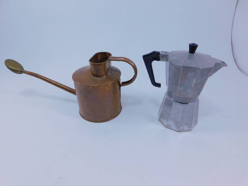 lot 52 image: Copper Watering can & Vintage Coffee Pot
