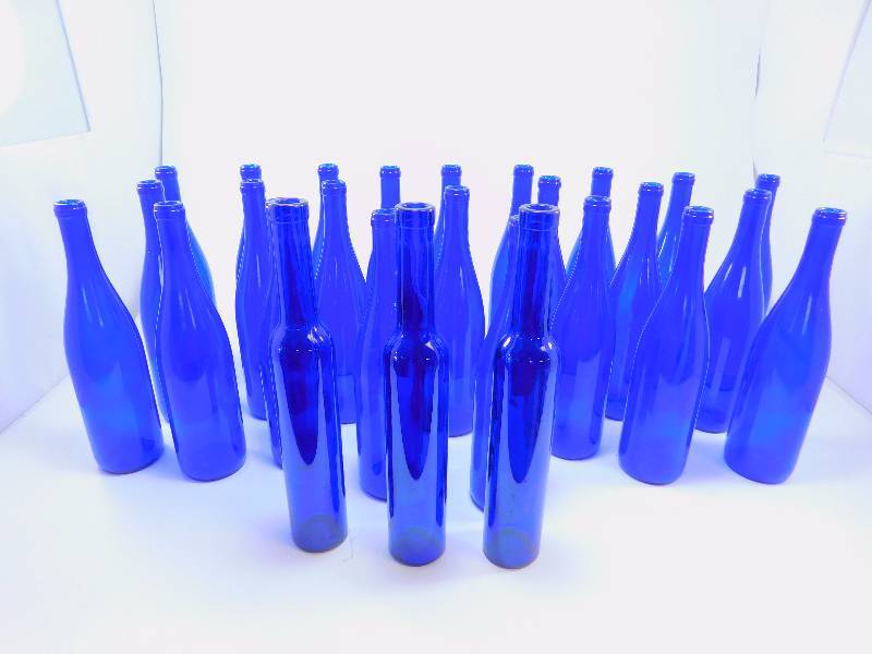 lot 96 image: Lot of Blue Glass Bottles
