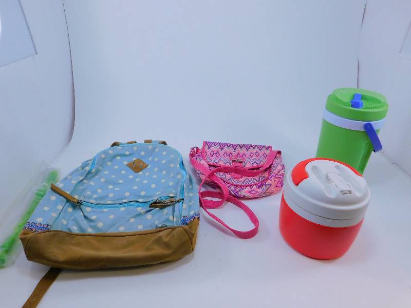 lot 108 image: Yamaha Flute, Backpack, and Thermos
