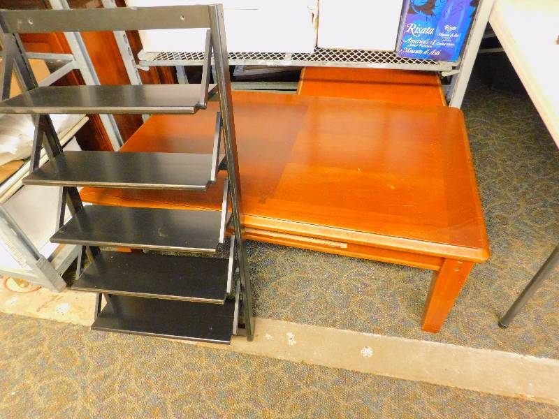 lot 110 image: Wall-Mounted Collapsible Shelves and Coffee Table