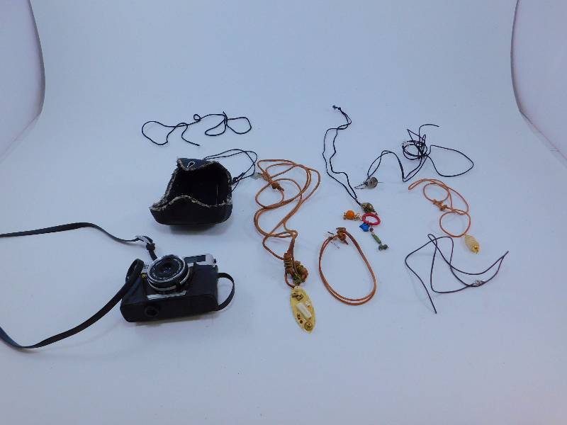 lot 112 image: Vintage Camera and Necklaces