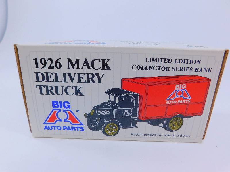lot 117 image: 138 Scale 1926 Mack Delivery Truck Die Cast Bank