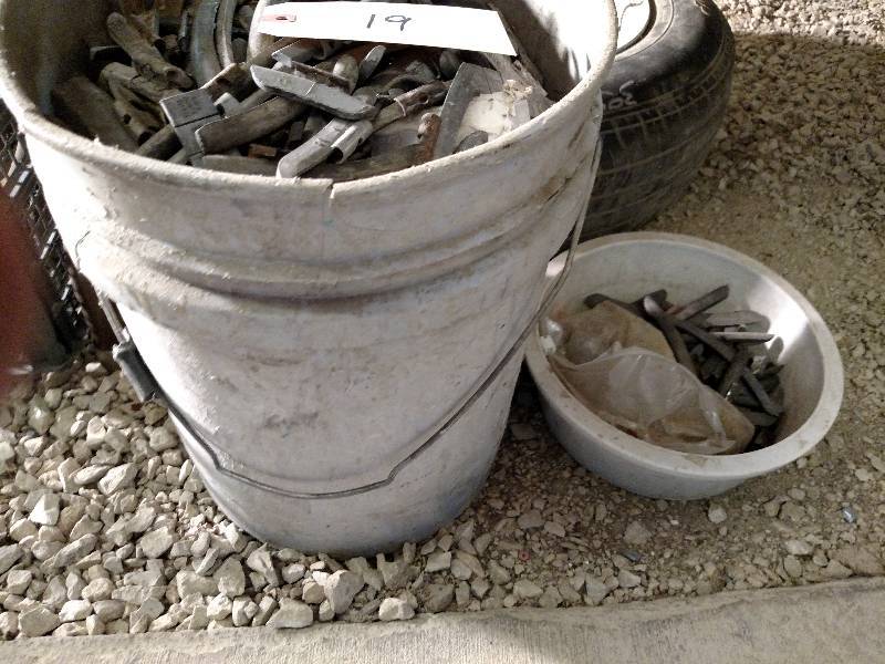 lot 19 image: Lead Wheels Weights in (2) Buckets...