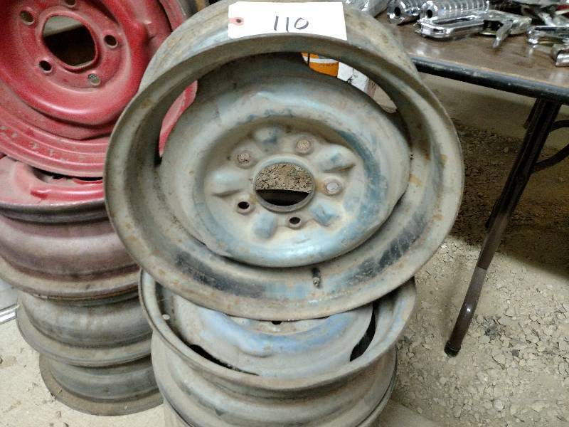 lot 110 image: (4) 14 Rims From 1962 Bel Air...
