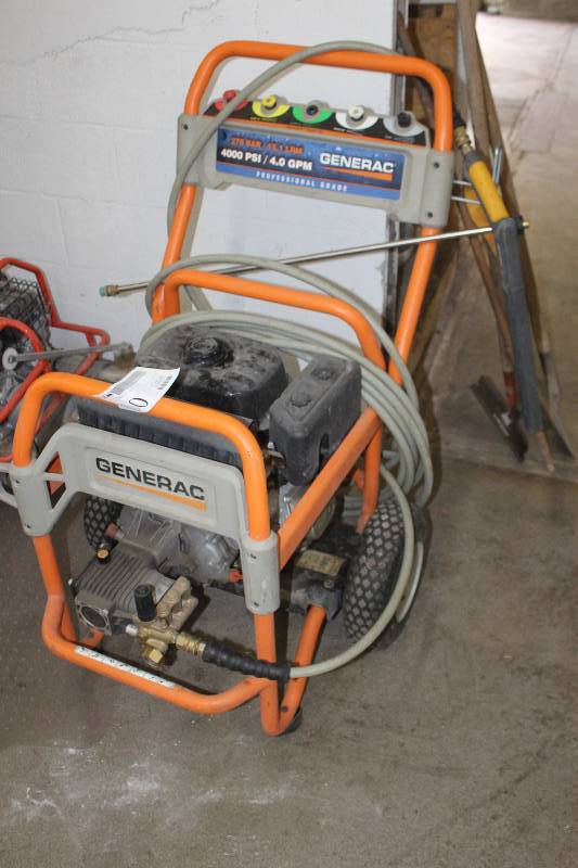 lot 10 image: Generac 4000 psi Professional Grade Power Washer w Attachments