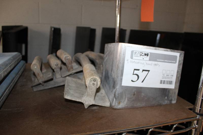 lot 57 image: Lot of (9) Cement Hand Trowels