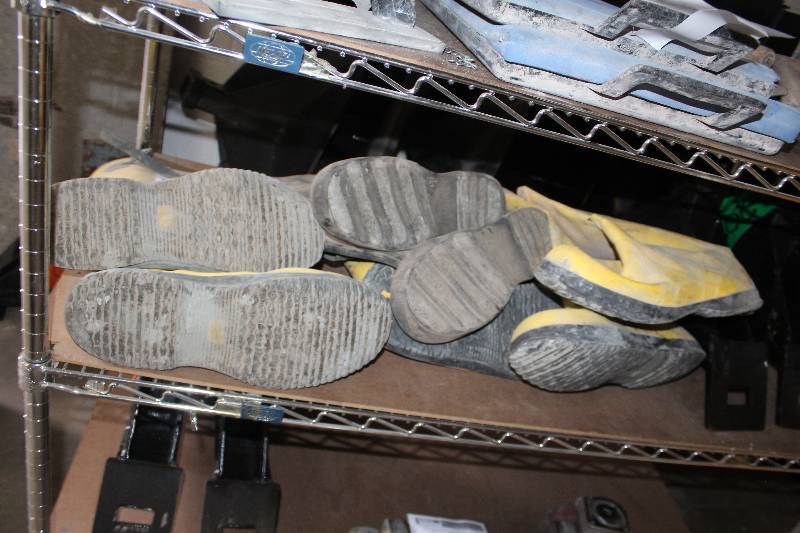 lot 62 image: Lot of (4) Pairs of Cement Boots
