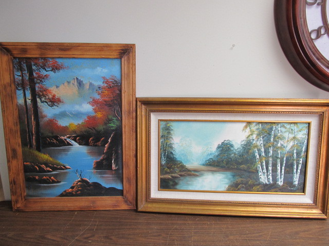 lot 56 image: 2 Vintage Original Landscape Oil Paintings