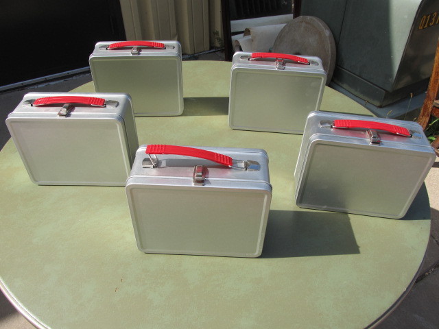 lot 67 image: 5 NEW Metal Lunch Boxes