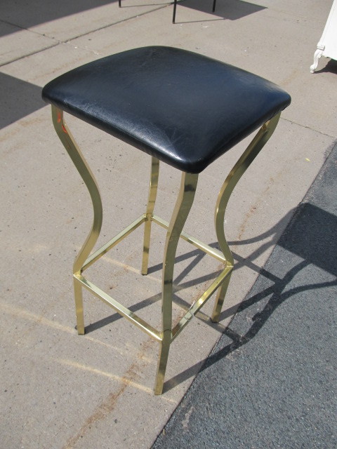 lot 71 image: Black & Brass Kitchen Stool