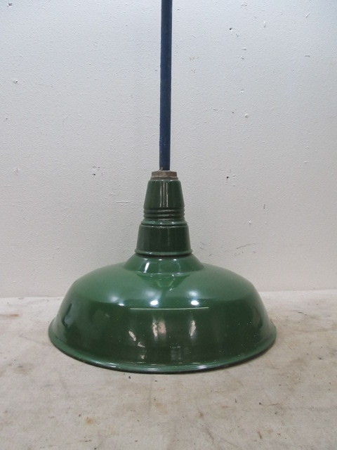 lot 91 image: Vintage 1930s Goodrich Porcelain Service Station Industrial Light #1