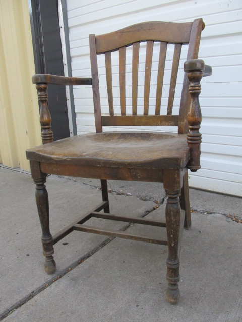 lot 103 image: Old Vintage Wooden Armchair