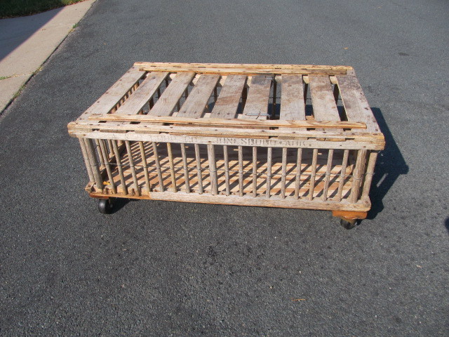 lot 117 image: Unique Chicken Coop Turned Coffee Table 
