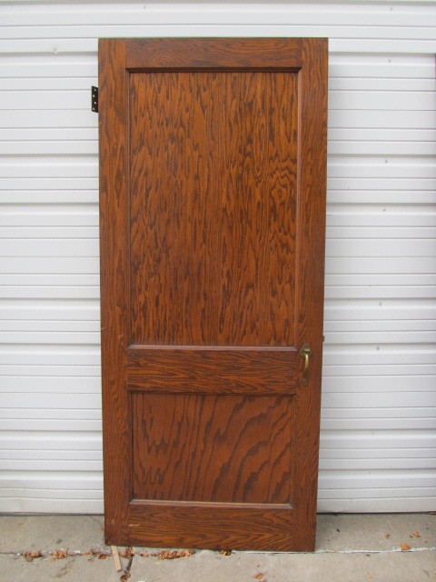 lot 146 image: Orig Large Antique Oak Entry Door