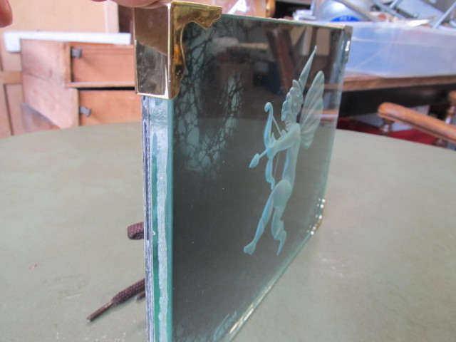 lot 155 image: Vintage Signed Japanese  Reverse Carved Glass Artwork