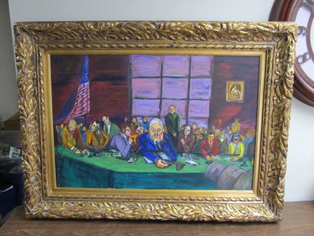lot 201 image: Large Painting by W. H. Alvey At This Point In Time