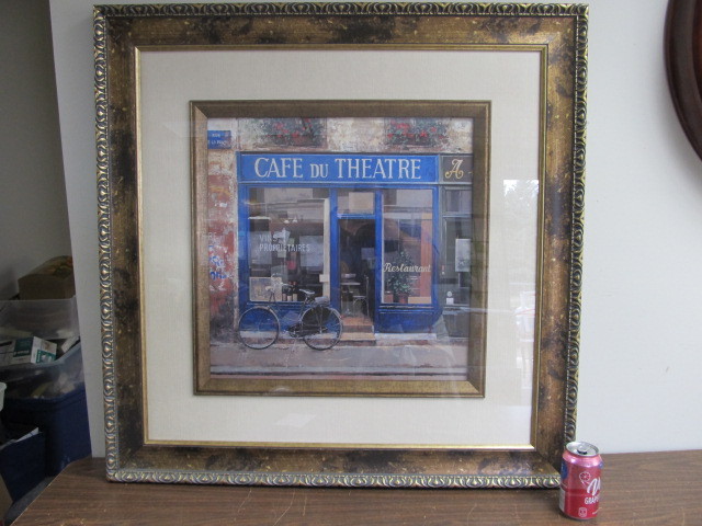 lot 203 image: Large Framed French Scene Decorative Art Print