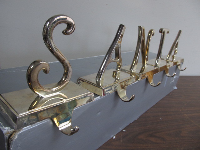 lot 204 image: Pottery Barn Santa Letters Stocking Holders w Original Box