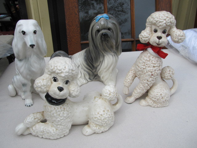 lot 140 image: Group of Large Ceramic Dog Statues