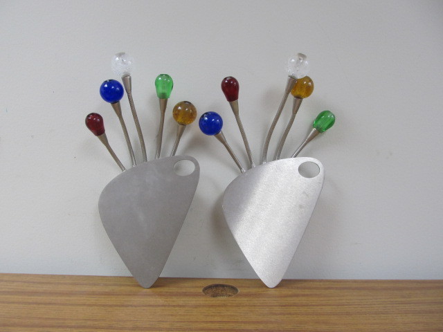 lot 215 image: Condor Lighting Brushed Steel & Glass Wall Sconces