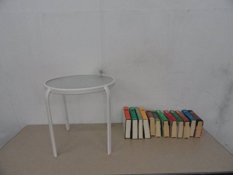 Patio table & Readers digest books