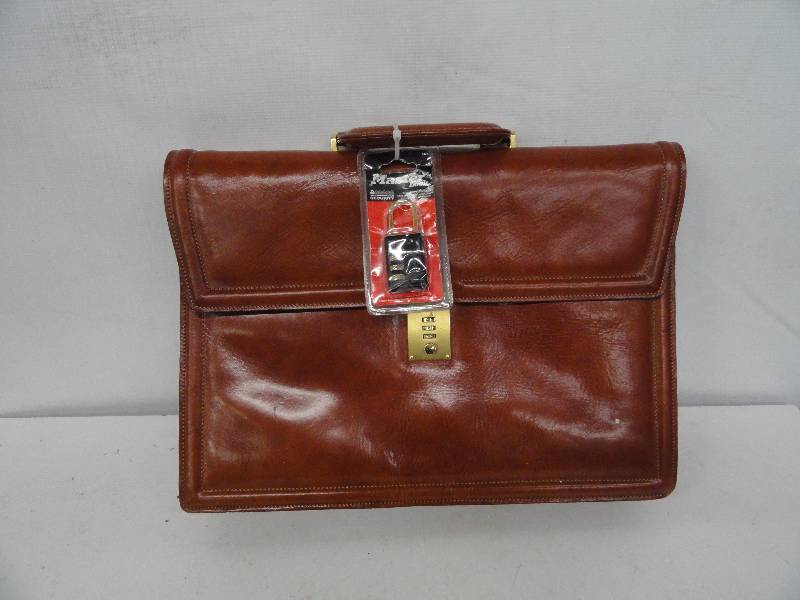 Leather Bag & Master Lock