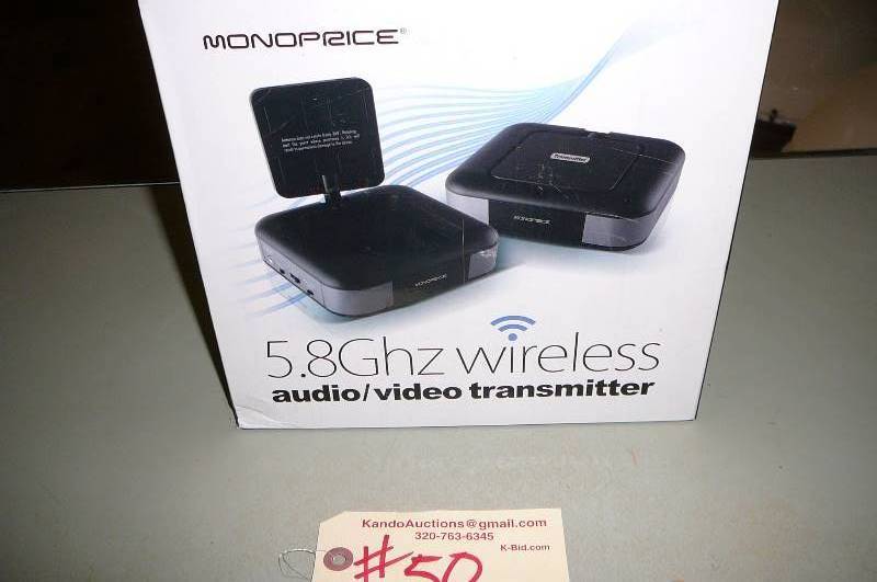 lot 50 image: Wireless Audio video transmitter, Compatible with s-video Monprice 58ghz LOOKS NEW