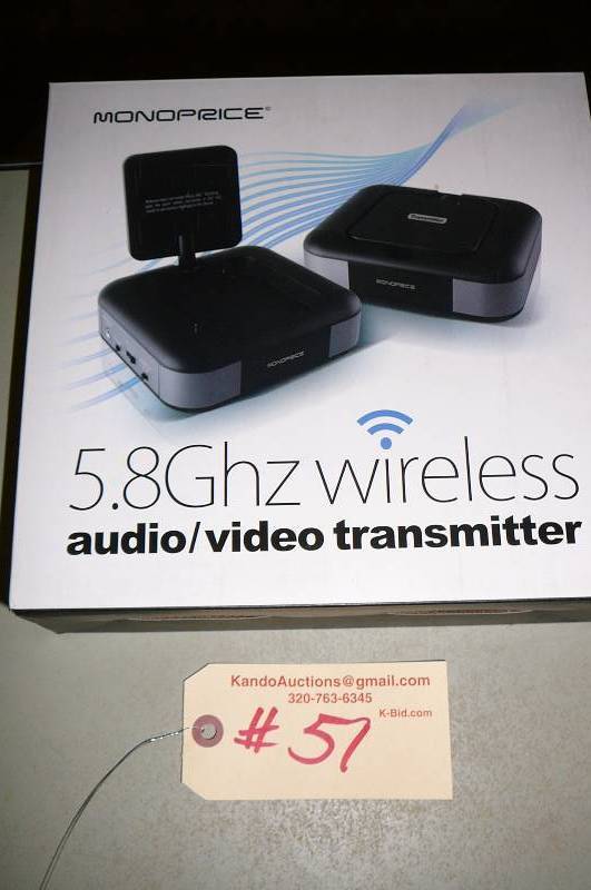lot 51 image: Wireless Audio video transmitter, Compatible with s-video Monprice 58ghz LOOKS NEW