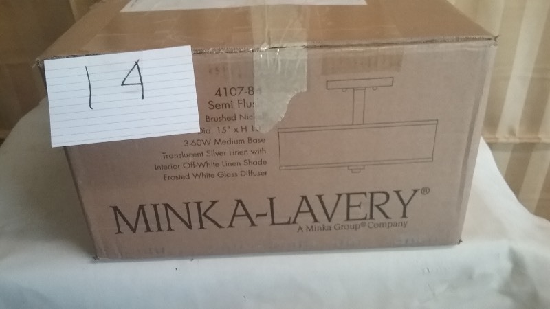 lot 14 image: Minka-Lavery 3 Light Ceiling Light, Bensenville Smei Flush